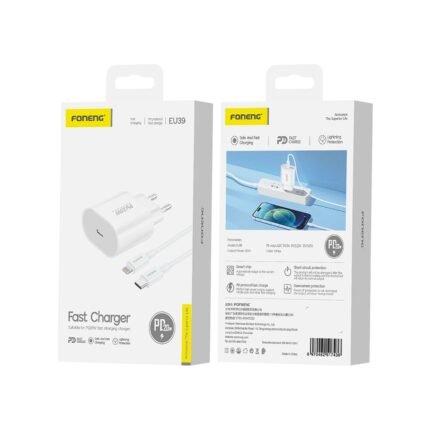 FONENG EU39 20W PD Fast Charger with Type-C to Lightning Cable