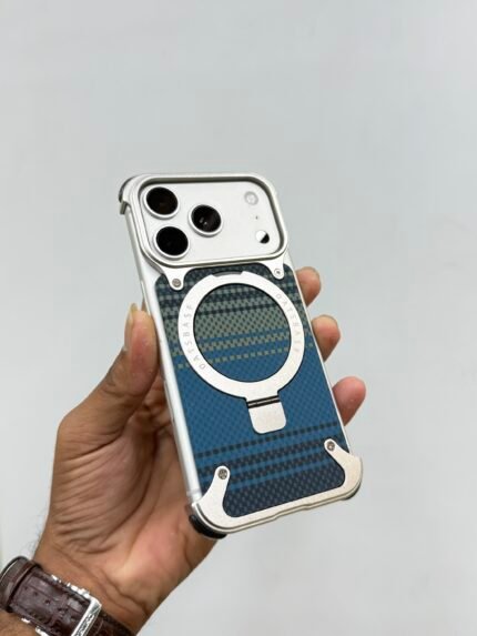 KeepHone Kevlar Series: Titanium Alloy & Scrub PC Anti-Fall Case with Metal Ring Stand for iPhone 17 Series
