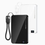 Recci W41 Magnetic Power Bank 5000mAh with 15W Magnetic Wireless Charging, 20W PD Fast Charging, Built-in USB-C Cable, Ultra Slim 8mm Portable Charger
